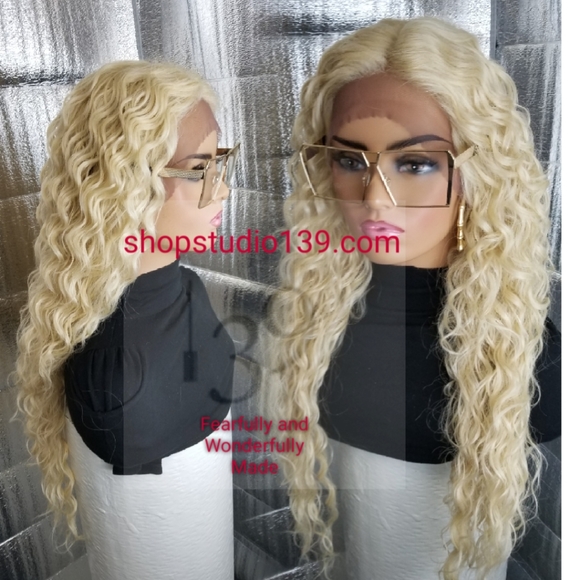 Human hairwaterwave lace front wig